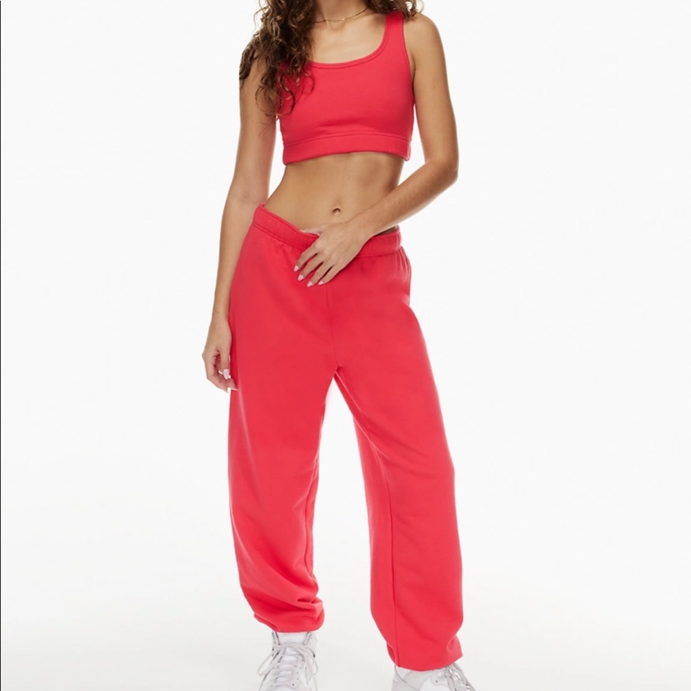 Aritzia tna matching set Terry fleece mega pants and bra top